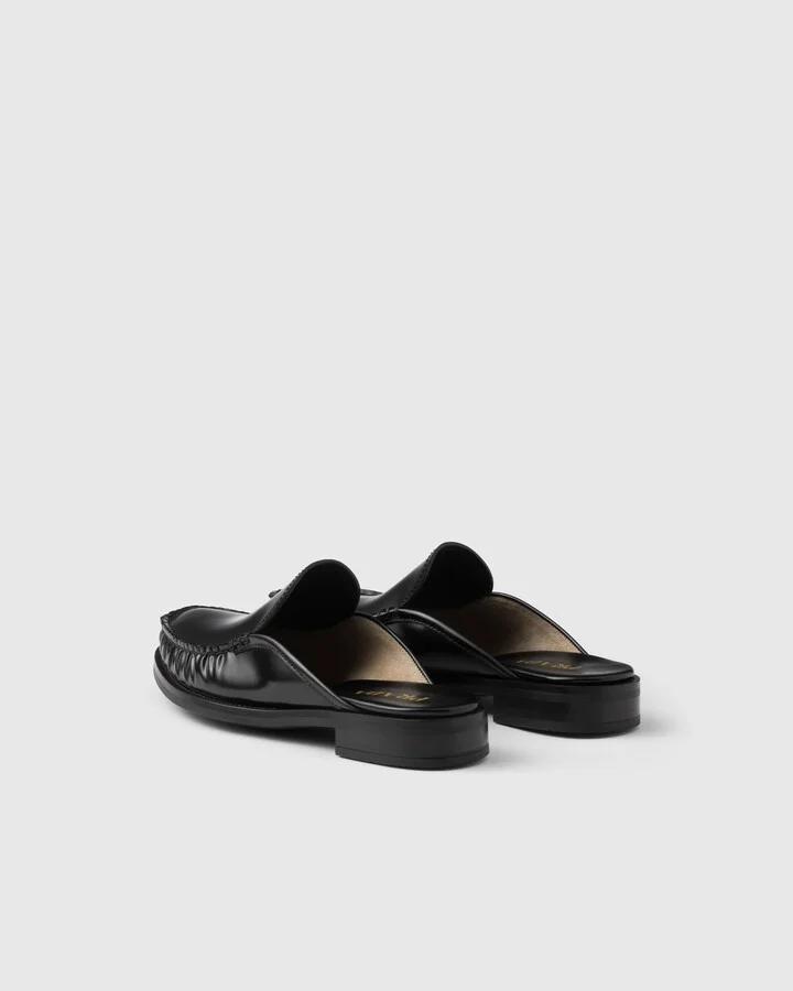 Brushed leather mules - Image 4