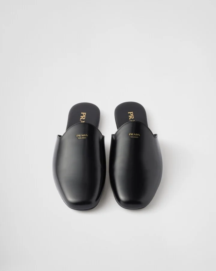 Brushed leather mules - Image 3