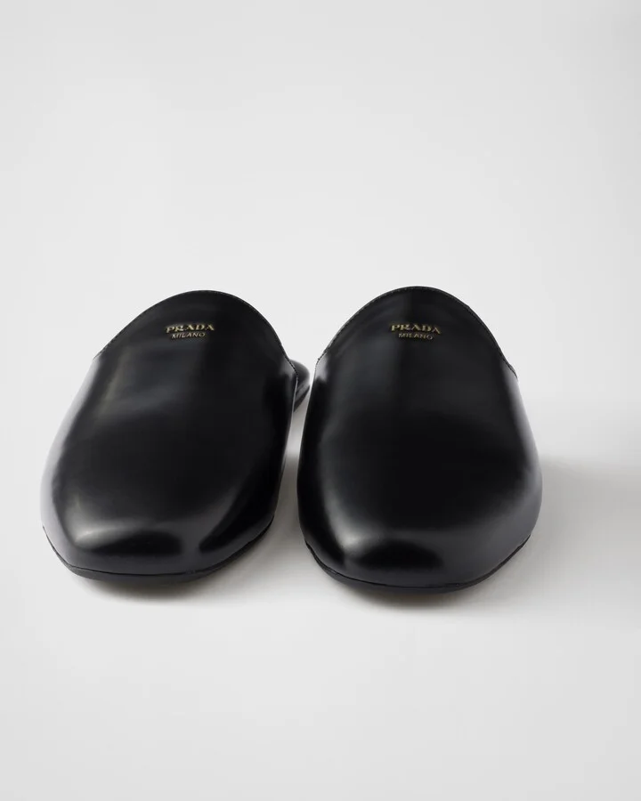 Brushed leather mules - Image 5