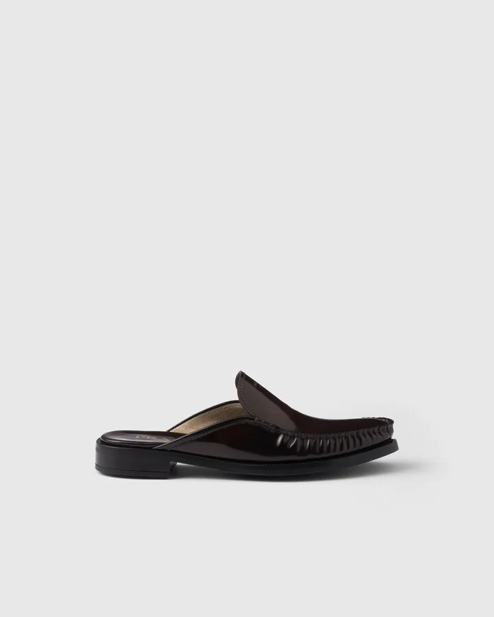 Brushed leather mules - Image 2