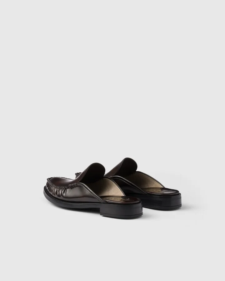 Brushed leather mules - Image 4