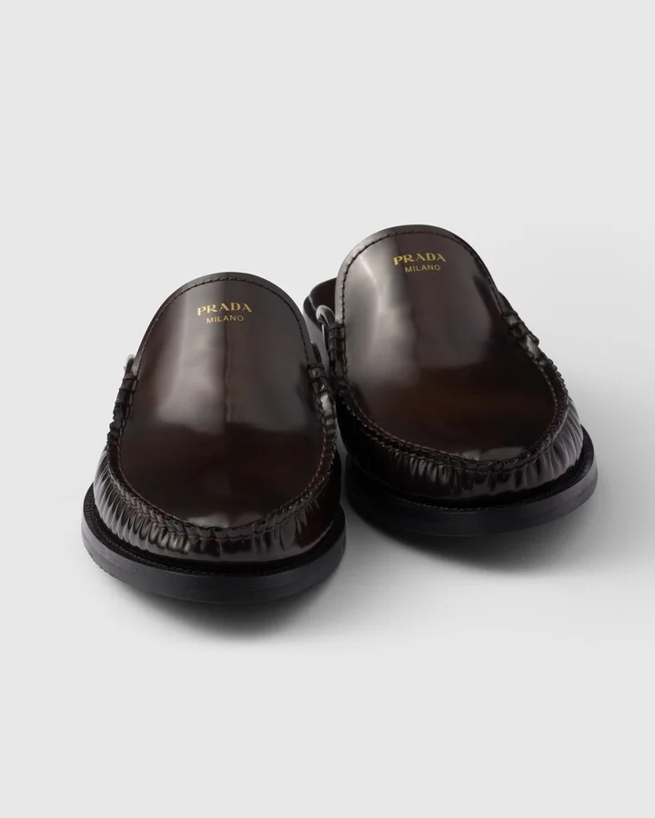 Brushed leather mules - Image 5