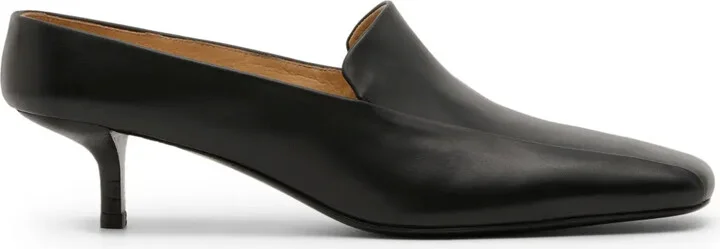 Brushed-Leather Mules