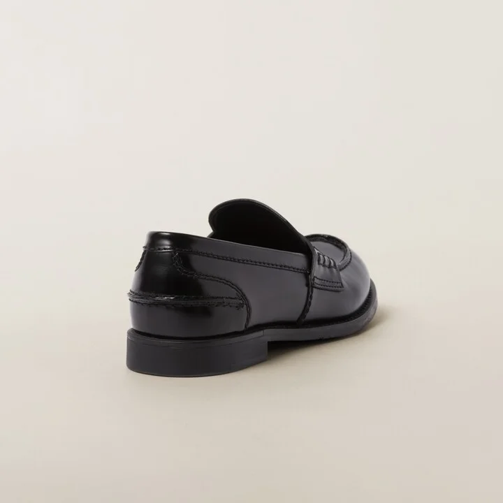 Brushed leather penny loafers - Image 3