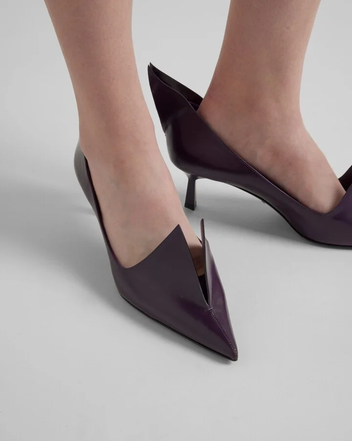 Brushed leather pumps - Image 3