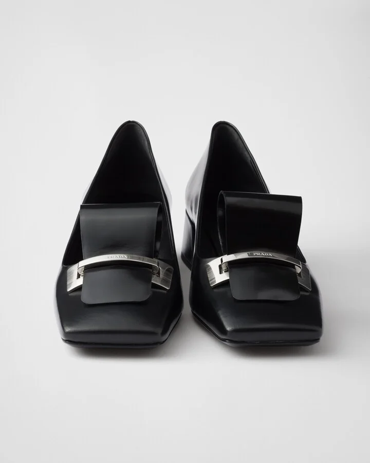Brushed leather pumps - Image 5