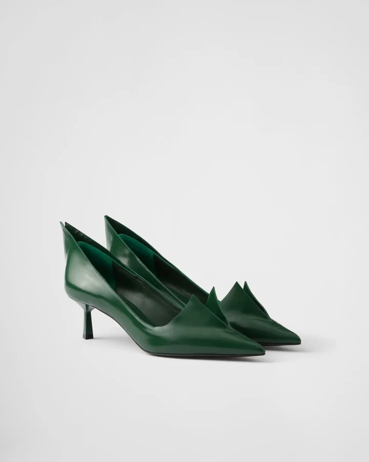 Brushed leather pumps