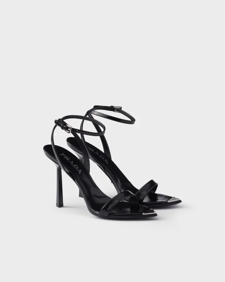 Brushed leather sandals
