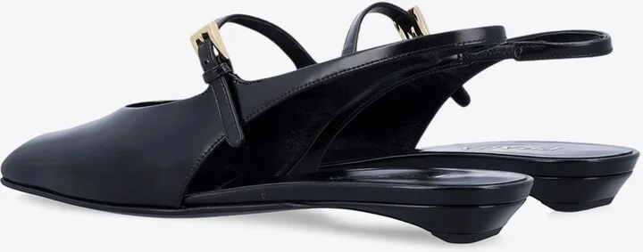 Brushed Leather Slingback Flats - Image 2