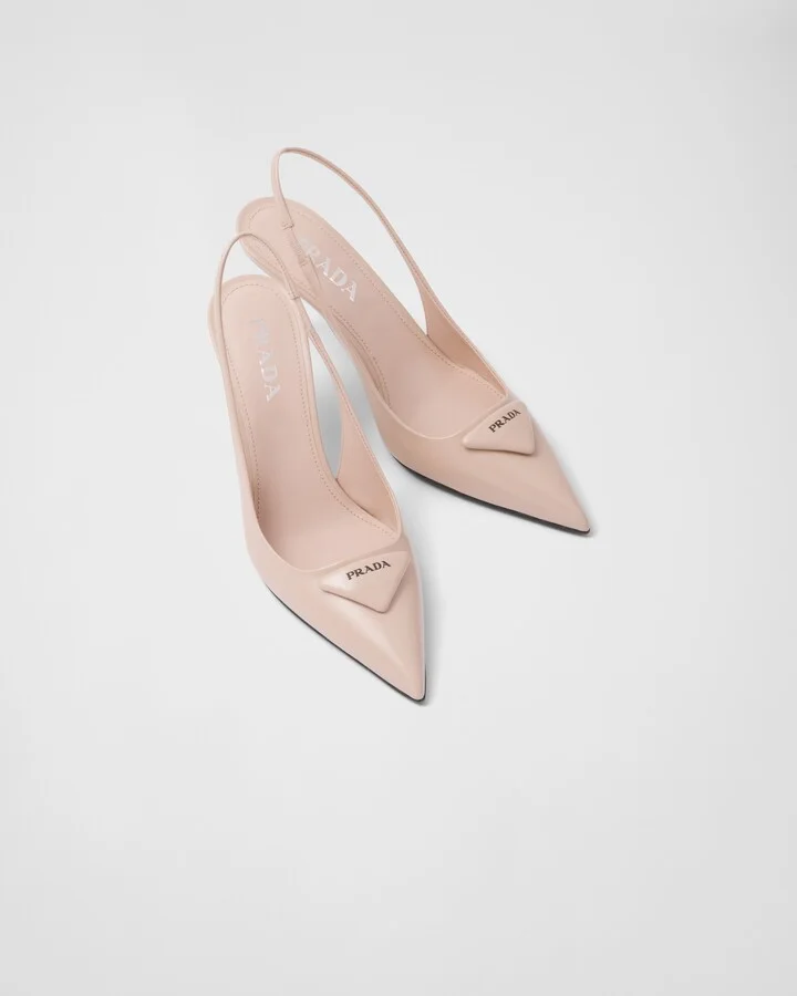 Brushed leather slingback pumps - Image 4