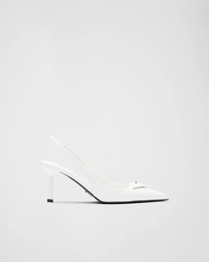 Brushed leather slingback pumps - Image 2