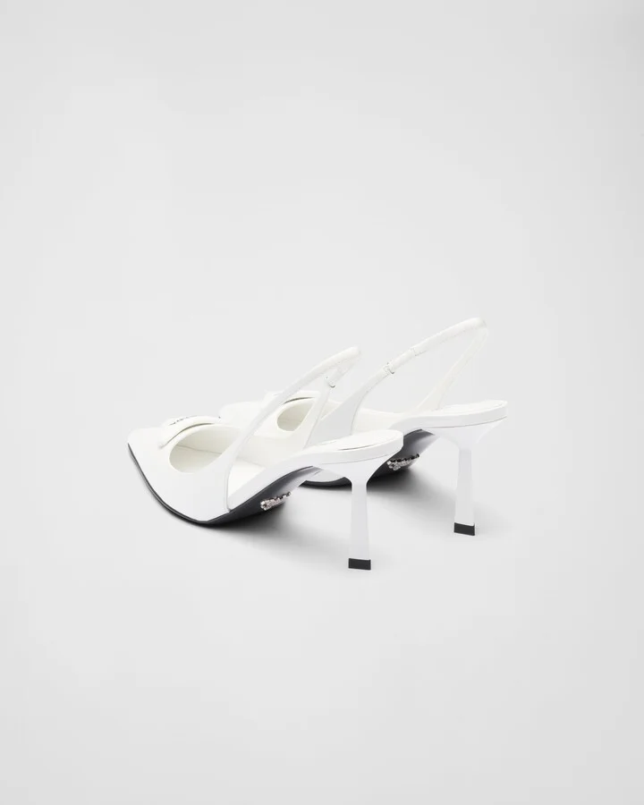 Brushed leather slingback pumps - Image 4