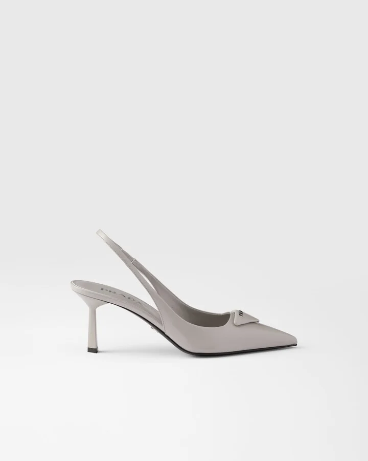 Brushed leather slingback pumps - Image 2