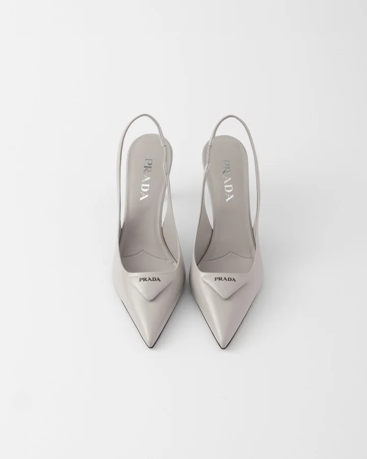 Brushed leather slingback pumps - Image 3