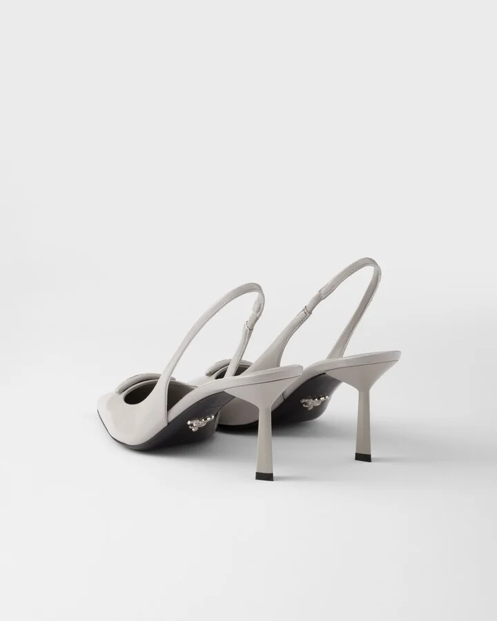 Brushed leather slingback pumps - Image 4