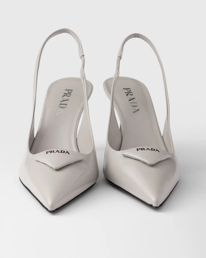Brushed leather slingback pumps - Image 5