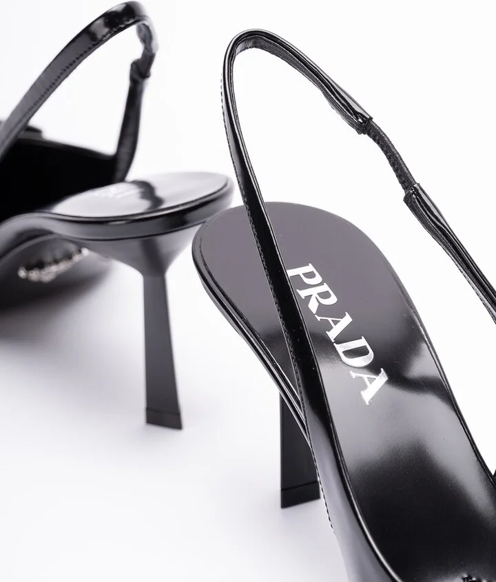 Brushed Leather Slingback Pumps - Image 2