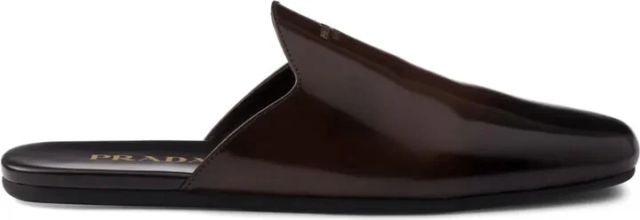 Brushed-Leather Slippers