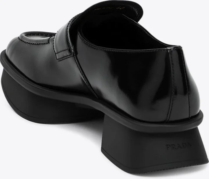 Brushed Leather Squared-Toe Loafers - Image 2