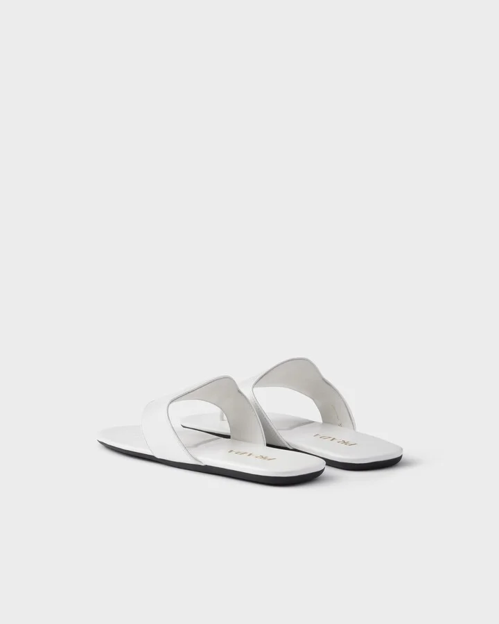 Brushed leather thong sandals - Image 4