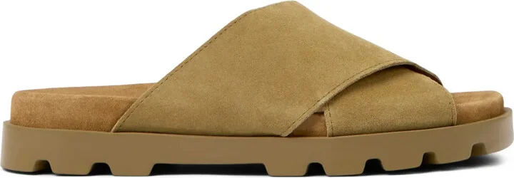 Brutus cross-strap suede slides