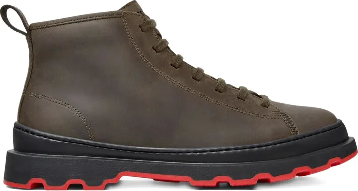 Brutus lace-up leather biker boots