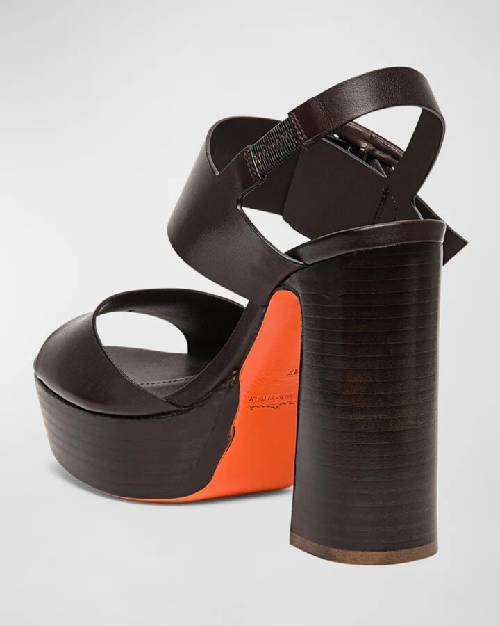 Bruxel Leather Buckle Platform Sandals - Image 2