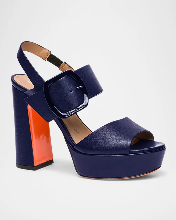 Bruxel Leather Buckle Platform Sandals - Image 2
