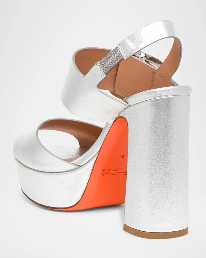 Bruxel Metallic Buckle Platform Sandals - Image 8