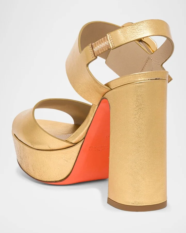 Bruxel Metallic Buckle Platform Sandals - Image 3