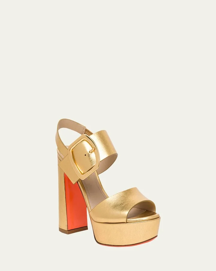 Bruxel Metallic Buckle Platform Sandals - Image 6