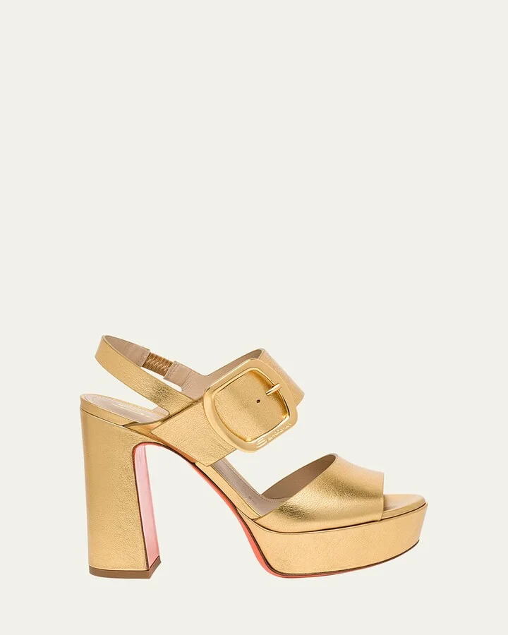 Bruxel Metallic Buckle Platform Sandals