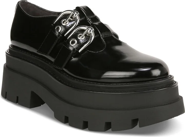 Bryce Womens Buckle Block Heel Mary Janes