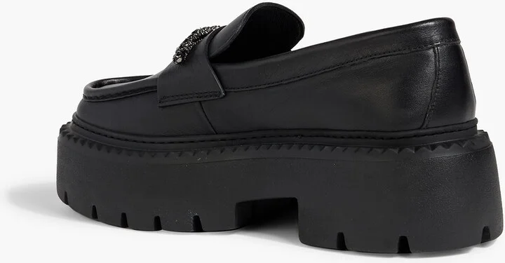 Bryer crystal-embellished leather loafers - Image 3