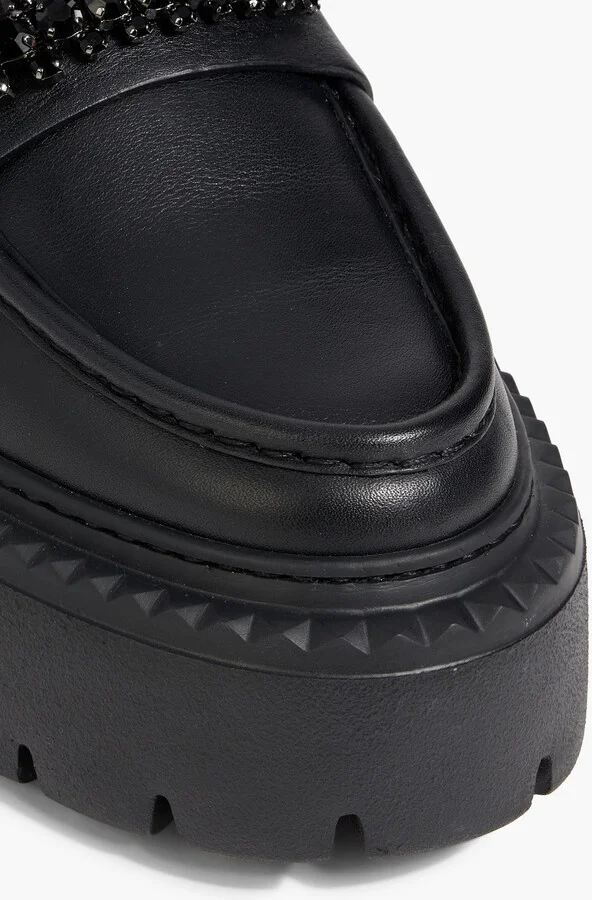 Bryer crystal-embellished leather loafers - Image 4