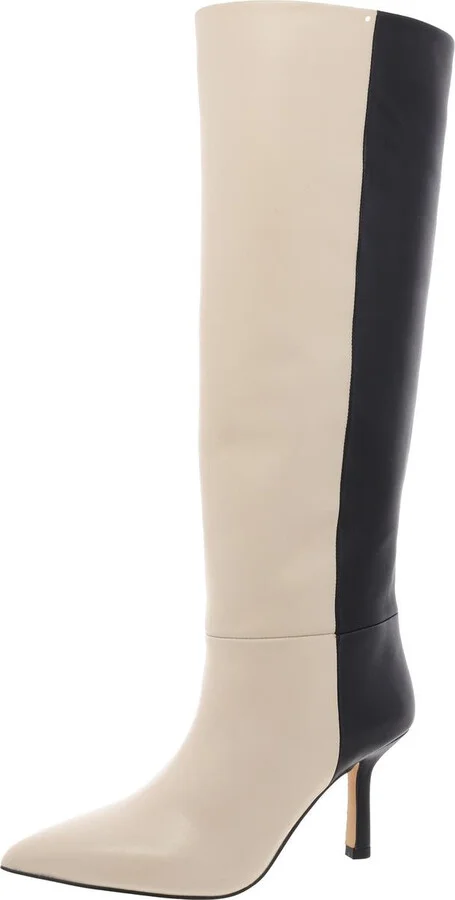BRYN Womens Cushioned Footbed Leather Knee-High Boots