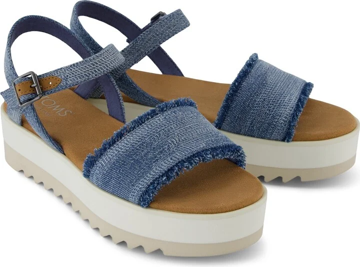 Brynn Platform Sandal Dark Sky Textured Denim - Image 3