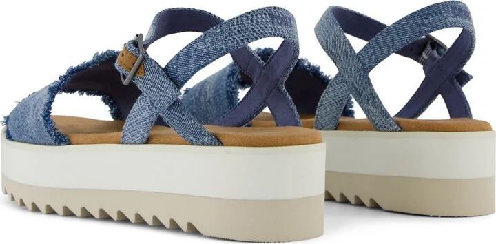 Brynn Platform Sandal Dark Sky Textured Denim - Image 4