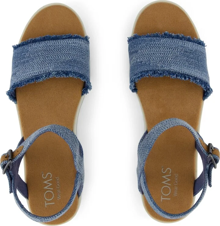 Brynn Platform Sandal Dark Sky Textured Denim - Image 5