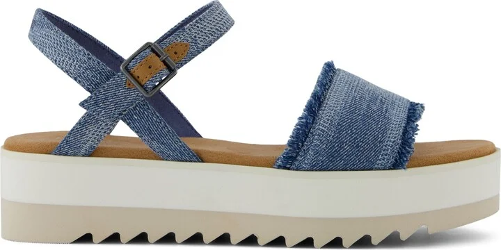 Brynn Platform Sandal Dark Sky Textured Denim