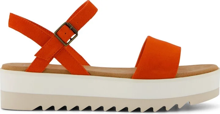 Brynn Platform Sandal Flame Suede