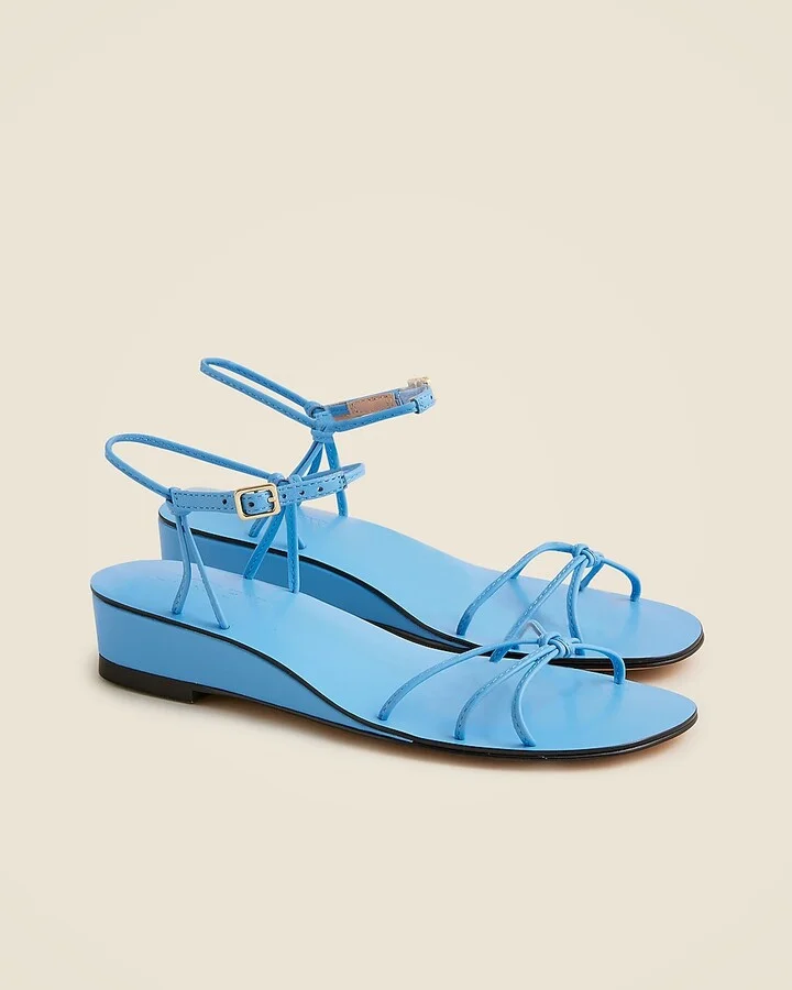 Brynn wedge sandals in metallic leather - Image 2