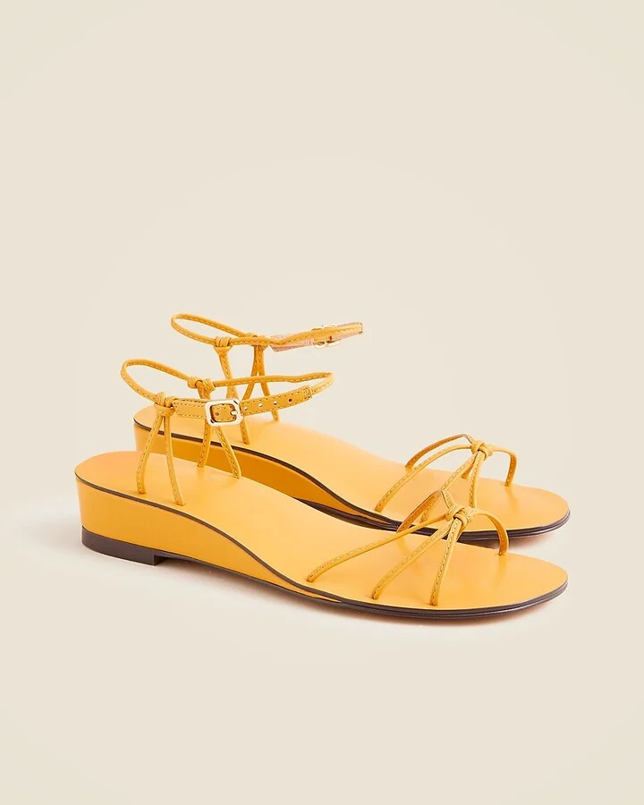 Brynn wedge sandals in metallic leather - Image 3