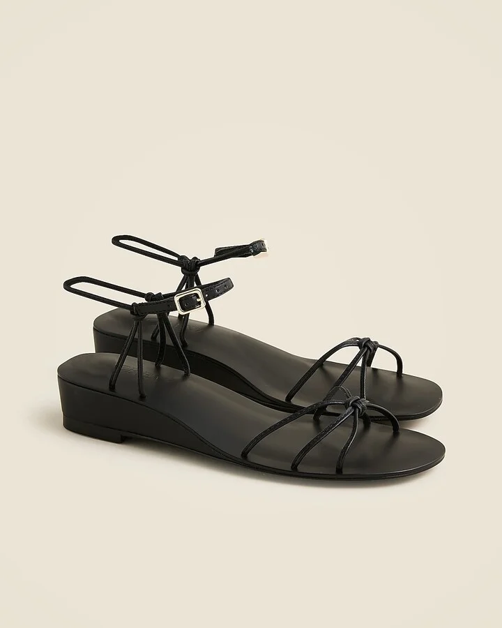Brynn wedge sandals in metallic leather