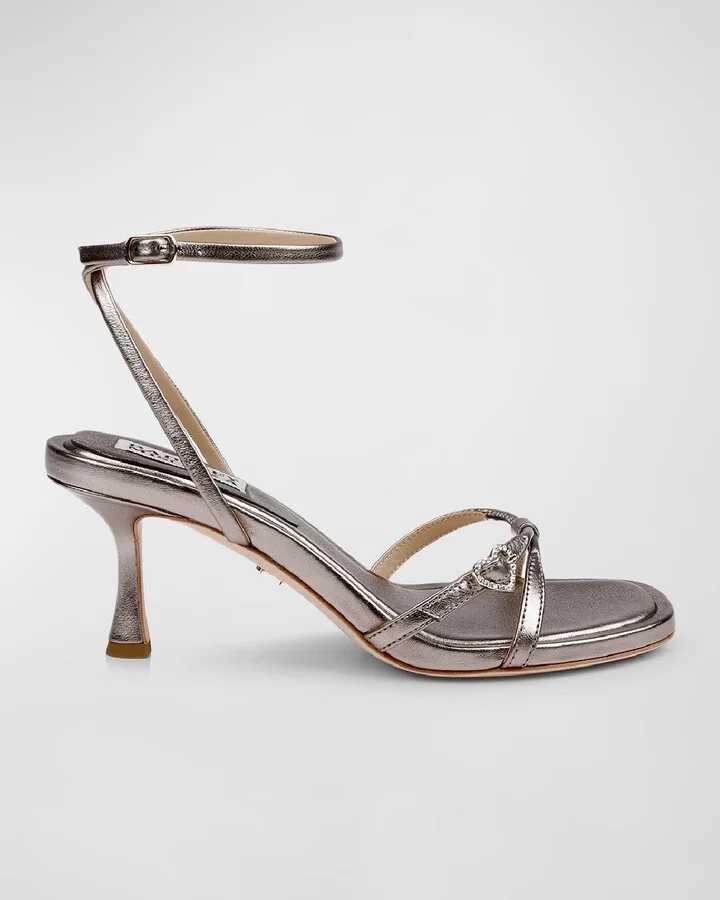 Brynna Metallic Ankle-Strap Sandals