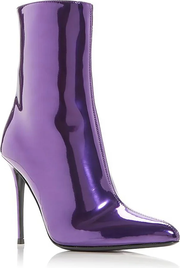 Brytta Pointed Womens Leather Side Zipper Booties