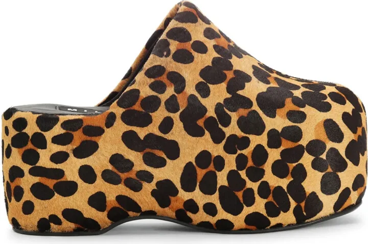 Bubble cheetah-print mules