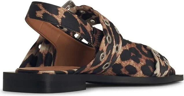 'buckle' Brown Polyester Blend Ballet Flats - Image 3