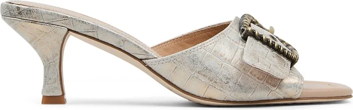 Buckle Croc Embossed Slide Sandal - Image 3