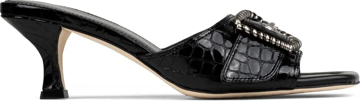 Buckle Croc Embossed Slide Sandal - Image 11
